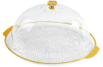 perfk Plato para Tartas con cúpula, Soporte para Platos de presentación para Tartas, vajilla, Almacenamiento de Pan, Bandeja para Servir Tartas, Bandeja, M