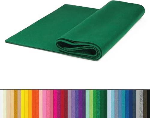 Fieltro Por Metros, Ancho 90 Ctrs, Manualidades, Costura, Disfraces, Decoración. (Verde Bosque, 3 metros)