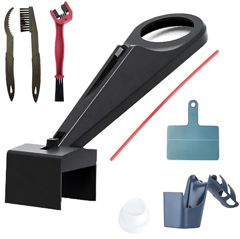 Brosse Chaine Moto Kit, HOVCEH 6 Pièces Nettoyeur Chaine Velo, Kit de Brosse à Bicyclette et Applicateur D'huile de Chaîne, Outils de Nettoyage Chaînes Vélo Outils D'entretien Pour motos, VTT