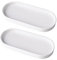 wocpvm 2 Stück Badezimmer Tablett Dekotablett Weiß Oval Kosmetiktabletts 20 * 9 * 1,8 cm Bad Tablett Badezimmertablett Geeignet für Bad, Küche und Dekoration