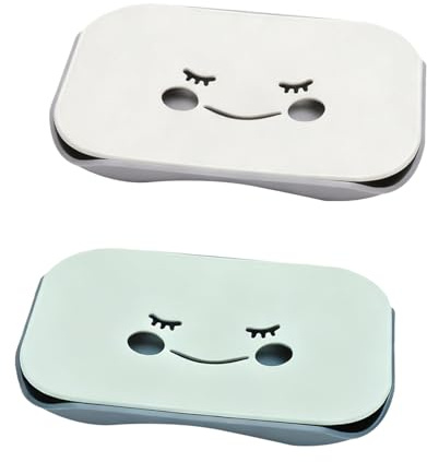 KQDRAVINE 2 pezzi portasapone con scarico, portasapone da lavandino, Soap Holder per bagno e cucina (15,2 x 10,8 cm)