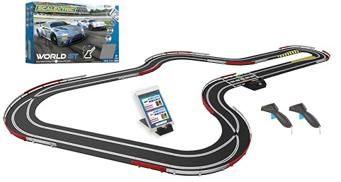 Scalextric C1434P digitala racingbanor för barn, ARC AIR: World GT Race Set - Appstyrd elektrisk barnbana från 8 år, Spelautomatbanor, Skala 1:32 för pojkar, EU-kontakt