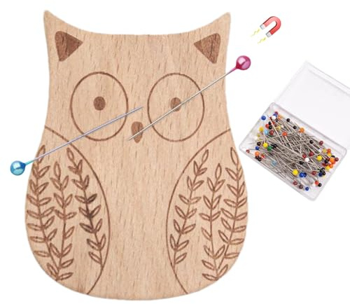 Supporto magnetico per spille, cuscino per aghi da cucito a forma di animale, con 100 spille, multiuso per forcine e clip di carta, per cucito e ricamo