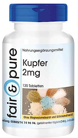 Fair & Pure® - Kupfer 2mg - 120 Tabletten - Kupferbisglycinat - vegan