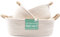 Gadgy Juego de 3 Cestas de Almacenaje de Algodón Trenzado - Organizadores Decorativos para Baño, Dormitorio o Habitación Infantil - Cestas Blancas y Crema