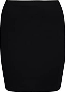 conta Damen Schlauchrock aus Baumwolle und Elasthan, multifunktional: als Rock, Top, Shirtverlängerung oder Nierenwärmer, perfekte Bequemlichkeit, schwarz, Einzelpack, Größe XL