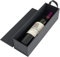 Confezione regalo per bottiglie di vino, 33 x 9,5 x 9,5 cm, scatole per bottiglie di vino nere con manico per liquori e champagne, scatola regalo pieghevole con chiusura magnetica per feste (nero)