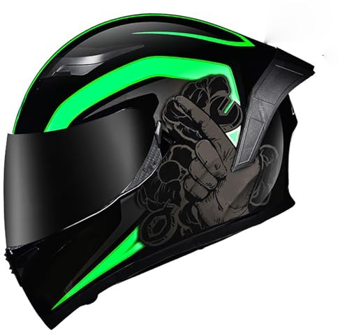 Casco Integrale Casco Integrale Da Motocicletta Omologato ECE 2206 Casco Da Motocross Con Ala Posteriore Design Colori Multipli Caschi Da Uomo E Da Donna F,XXXL(64-65CM)