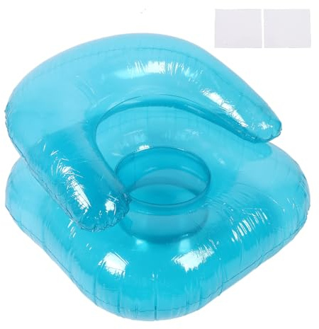 Inflatable Chair, PVC Transparent Flodable Single Inflatable Chair for Adults, 46x70cm/18.11x27.56inch, Outdoor & Indoor Blow Up Couch for Bedroom, Blue
