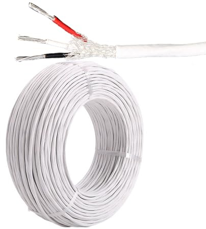 328FT (100 M) PTFE Skärmad Strömkabel 18/3 — 3 Ledare 0,12–1,0 Mm² (26–16 AWG), Silverpläterad Kopparledare, Flätad Silveravskärmning, 300/600 V(0.12mm²)