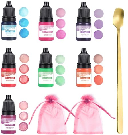 Hyleara Seifenfarbe Set 7 x 5ml, Kerzen Farbe, Flüssig Seifenfarben Färbende für die DIY Seifenherstellung, Badebomben, Kerzen, Raumdüfte, Seifen Farbe