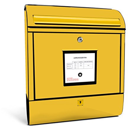 Burg Wächter 825S Boîte aux lettres Scandic, 825 S jaunes Post, Taille 460 x 380 x 125 mm, boîte à journaux ausf. galvanisé Revêtement, öffnungsstopp