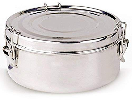 LS Kitchen - Contenitore Termico per il Pranzo - Borsa Termica per Alimenti - Acciaio Inox - 2 Piatti - 18 cm - Argento