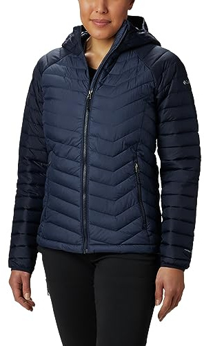 Columbia Powder Lite Hooded Jacket, Chaqueta Acolchada Con Capucha Mujer, Nocturnal/Dark Nocturnal, L