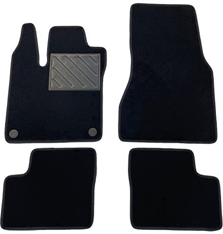 Tapis de Voiture sur Mesure Renault Twingo III (2014-), avec seuils de Porte en Caoutchouc renforcé et Boutons de Fixation