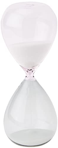 TFA Dostmann Reloj de Arena de 15 Minutos 18.6009.02.40, de Cristal, Temporizador, decoración de Mesa, Temporizador, Gris y Rosa, Arena, 73 x 190 mm (Largo x Ancho x Alto)