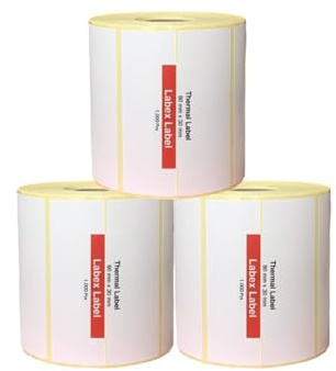 Etichette termiche dirette 80x30 mm - 3 Rotoli (3000 etichette termiche adesive) compatibili Zebra GK420T, ideali per spedizioni, barcode e logistica - Labex Label