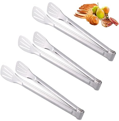 3 Pezzi Pinze da Barbecue in Acciaio Inox,7 Pollici Multifunzionale Pinze da Cucina,Pinze per Alimenti da Cucina,Pinza da Servire Acciaio Inossidabile per Cucinare,Grigliare,Buffet,Insalate,Spaghetti