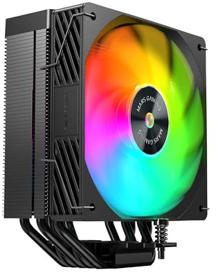 MARS GAMING MCPU-X5ARGB, Disipador CPU 280W TDP, 5x Heatpipes HCT Nueva Generación, Ventilador PWM SI Extreme-Silent ARGB 120mm, Núcleo de Cobre Hiperbalanceado, Compatibilidad Universal, Negro