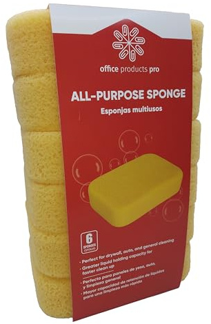All Purpose Sponge, Heavy Duty, Ultra Performance, Extra Large 7.5” x 5.5” x 1.875” (6 Pack)