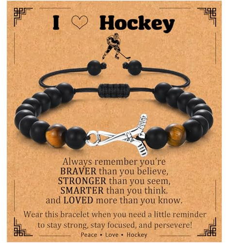 EPIRORA Hockey Gifts for Boys, Hockey Bracelet for Teen Boys 8-12, Graduation Christmas Stocking Stuffers Jewelry Gifts for Son Grandson Brother Nephew Friend Team Player