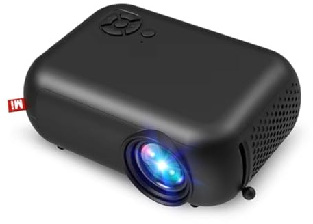 Harewtwy Miniproyector LED WiFi A10 con Resolución de 480 X 360, Compatible con Reproductor de Vídeo 1080P, Reproductor Multimedia Portátil para el Hogar, Enchufe de la UE.