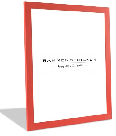 Rahmendesign24 Cornice portafoto a puzzle, colore rosso, 50 x 70 cm (formato PUZZLEFORMAT), moderna cornice portafoto per foto, poster, puzzle e certificati, cornice intercambiabile, cornice da parete