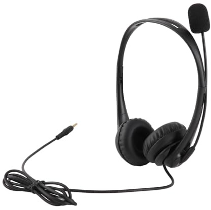 TIKATARER 3,5 Mm Headset med Mikrofon, Brusreducerande Datorheadset, Lätt Justerbart Headset med Huvudband med HD-ljud, Perfekt för Callcenter, Kontor och Hemdatorer