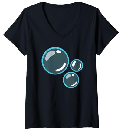 Femme Costume Bulles flottantes T-Shirt avec Col en V