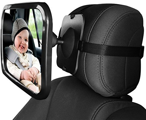 SONARIN Qualité supérieure Miroir de Voiture Pour Bébé Rétroviseur,s'adapte à tout appuie-tête réglable,vue dégagée de l'enfant dans le siège d'auto orienté vers l'arrière,rotation à 360 °(Noir)