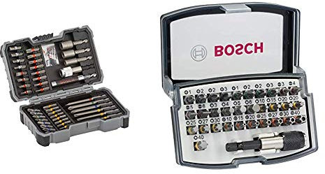 Bosch Professional 43tlg. Schrauber Bit Set (Zubehör für Elektrowerkzeuge) & Professional 32tlg. Bit Set (Zubehör für Schraubanwendungen)