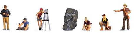 NOCH® Arkeologer, miniatyrfigurer av spårvidden H0 för modellbanan, dioramer och modelllandskap/utgrävning/pyramid
