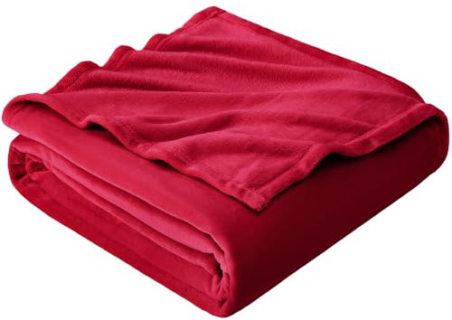 EHEYCIGA Kuscheldecke flauschig, weiche warme Fleecedecke 150x200 als Decke Sofa, Wohndecke oder Couchdecke überwurf, Dunkelrot