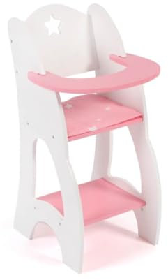 Bayer Chic 2000 - Puppenhochstuhl für Puppen bis 46 cm, Puppenmöbel, Puppenzubehör, Stars pink