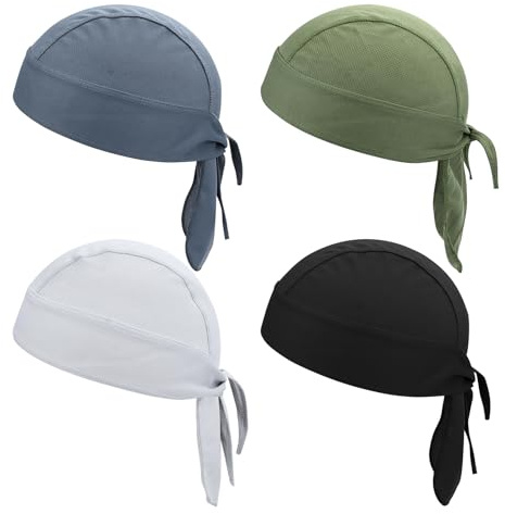 Bekecidi Paquete de 4 Bandanas para Hombres, Gorra Deportiva Transpirable para Ciclismo, protección Solar, Diadema, Sombrero, Bandana para Escalada al Aire Libre, Correr, Senderismo