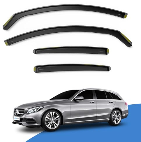 EdgeVisors Wind Deflectors for Mercedes-Benz C-Class W205 Door 4pc | 4pc Set, In-Channel Rain Guards & Accessories
