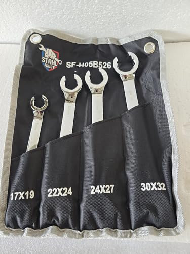 Stahl-Faust Set di chiavi ad anello aperte, 17-32 mm, 4 pezzi.