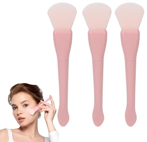 3 PCS Spazzola Pulizia Viso in Silicone, Maschera Viso Spazzola viso, Pennello Maschera, maschera Strumenti di Bellezza Pennello in Silicone per maschera facciale in morbido silicone