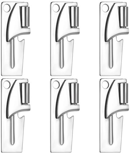 6 apriscatole militari P38, apriscatole da campeggio, in acciaio inox, per sopravvivenza, zaino, apriscatole, apriscatole, apriscatole, portatile, per viaggi all'aperto (argento)