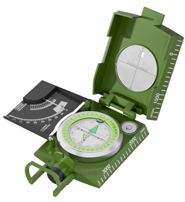 Queuerpt Kompass, Militär Marschkompass kann die Neigung der Straße oder Hang, Karte Betrieb, Skala, geeignet für geologische Erkundung, Outdoor-Reisen zu messen.