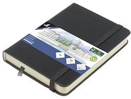 Kangaro Art Skizzenbuch A6 Cold Grey PU Hardcover 80 Blatt 140 Gramm cremefarbenes Papier mit Gummiband und Band