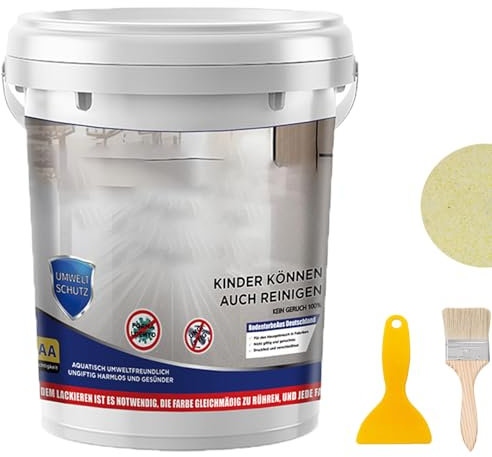 Snrtevu High-Gloss Marble Effect Epoxy Floor Coating, Waterproof Water-Based Epoxy Floor Paint, Garage Floor Paint Concrete, Concrete Floor Paint For Garage, Outdoor Indoor (COLOR-2,1 Liter)