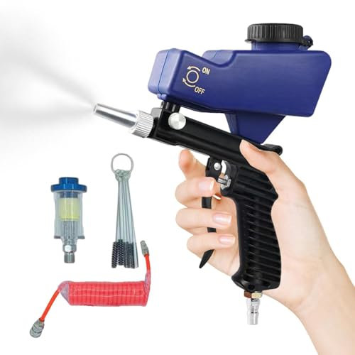 Trveqhk Spray Paint Machine,Pneumatic Sandblasting Equipment - Small Spray Tool with Adjustable Valve for Paint, Rust Removal