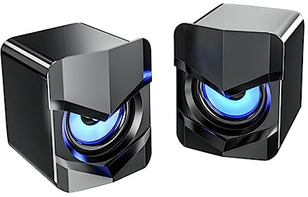 NUOBESTY 2pezzi Altoparlanti Alimentati Tramite USB per Computer Casse Acustiche Tavolo qualità Audio Design Resistente e Connessione USB Sicura per Uso Personale