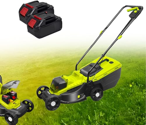 Cortacésped Eléctrico 1600W Para Jardines,Cortacésped Inalámbrico Autopropulsado 40V con Ajuste de Altura En 3 Posiciones,Batería de Litio 4.0ah,Escarificador Para Césped y Jardín,2 batteries