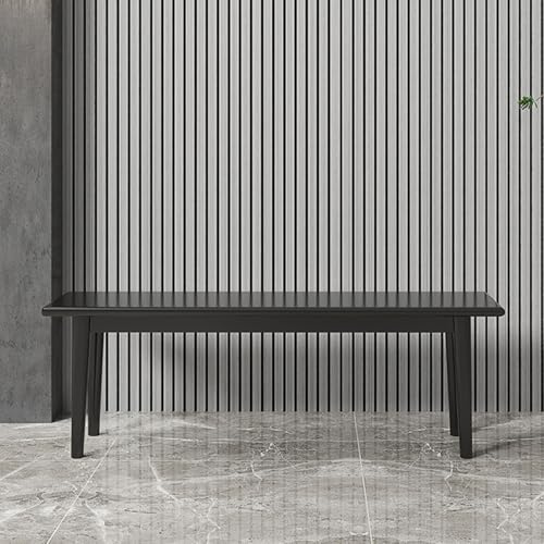 Banco de comedor de madera con esquinas redondeadas, muebles de cocina y entrada que ahorran espacio, banco negro de 80 cm para mesa de comedor y dormitorio