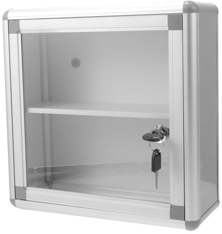 ibasenice Armoire Médicaments Murale Verrouillable Aluminium Coffret Pharmacie Capacité Spacieuse avec Serrure Sécurisée pour Maison Bureau École