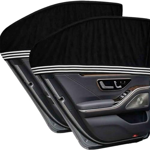Tendine Parasole Auto Bambini, Parasole con Protezione UV e Anti Insetti, Tessuto Elastico Traspirante, Finestrino Apribile, Universale per la Maggior Parte delle Auto