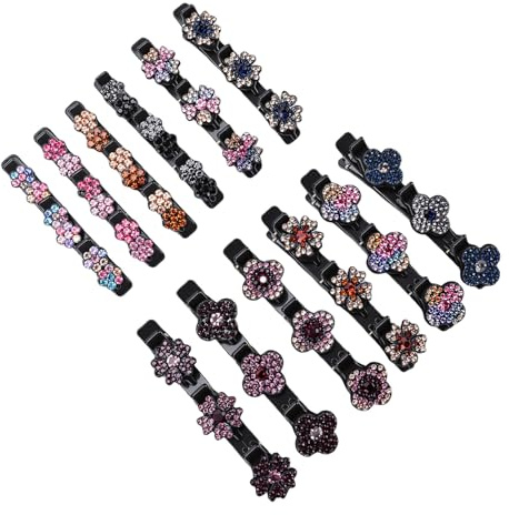 ZJchao Pinces à Cheveux, 12 Pièces, Pinces à Bec de Canard à Double Couche avec, Contrôle Facile des Franges pour Femmes et Filles, Fête de Mariage au Travail (12PCS)