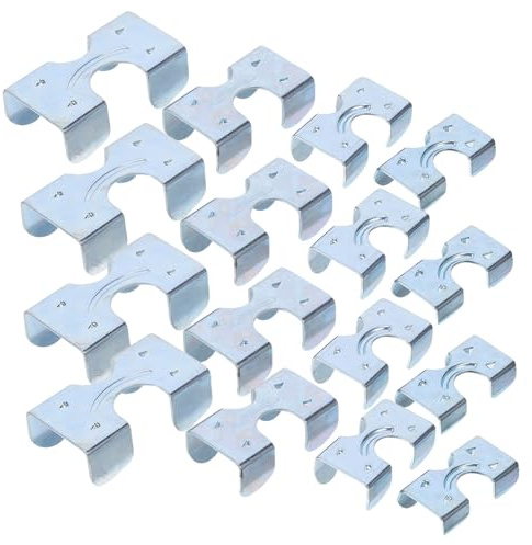 GARVALON Morsetto per Fune Doppio in Filo D’acciaio Zincato, Set da 16 Pezzi (4 Misure 8-16 Mm), Clip Metalliche per Cavi di Sollevamento e Fissaggio Sicuro, Adatto per Utilizzi